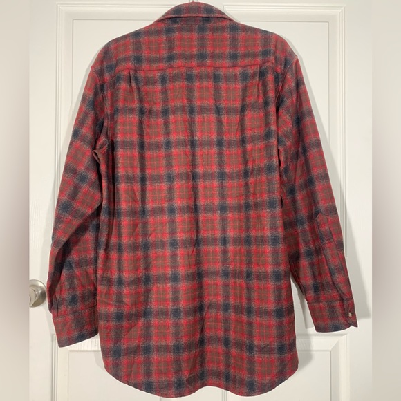 Pendleton Lodge 100% Virgin Wool Plaid Long Sleeve Button Down Size Medium - Picture 5 of 10